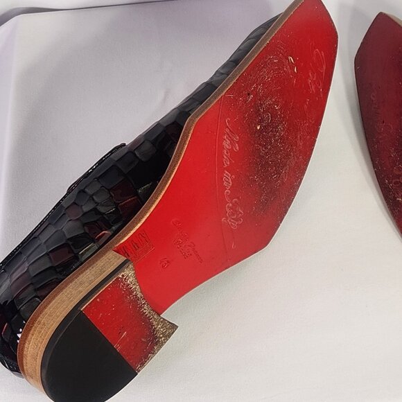 Emilio Franco Narciso Couture Crocodile Print Calf-Skin Leather Bordeaux Size 45 main image 8